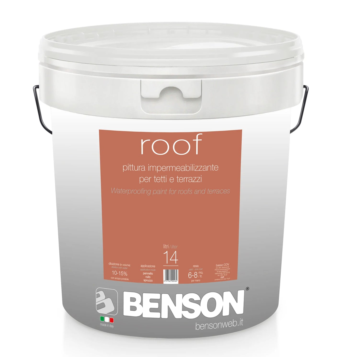 Pintura reflectante elástica ROOF para techos y terrazas – 14 L Blanco