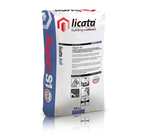Colla per piastrelle SUPER S1 adesivo cementizio 25 KG – Licata