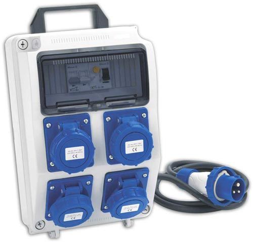 Panel de obra Rosi ASC IP55 con 4 tomas industriales serie 11 IP67 