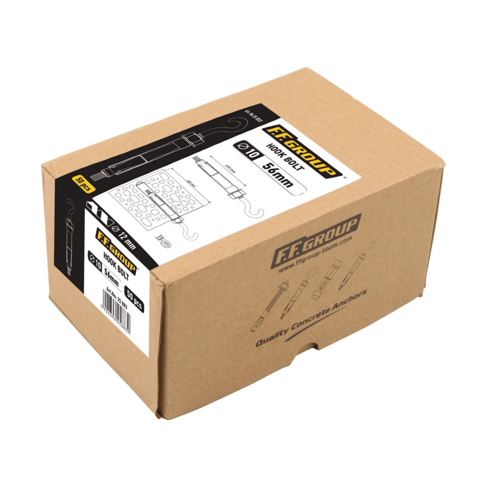 ANCORANTI LUNGHI CON DADO E RONDELLA (50PZ) , FF GROUP, M10X080