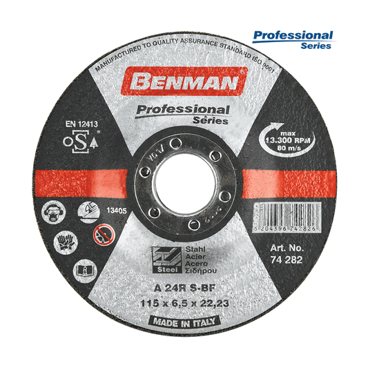 Disco abrasivo da sbavo professional series per acciaio 115X6,5mm Benman