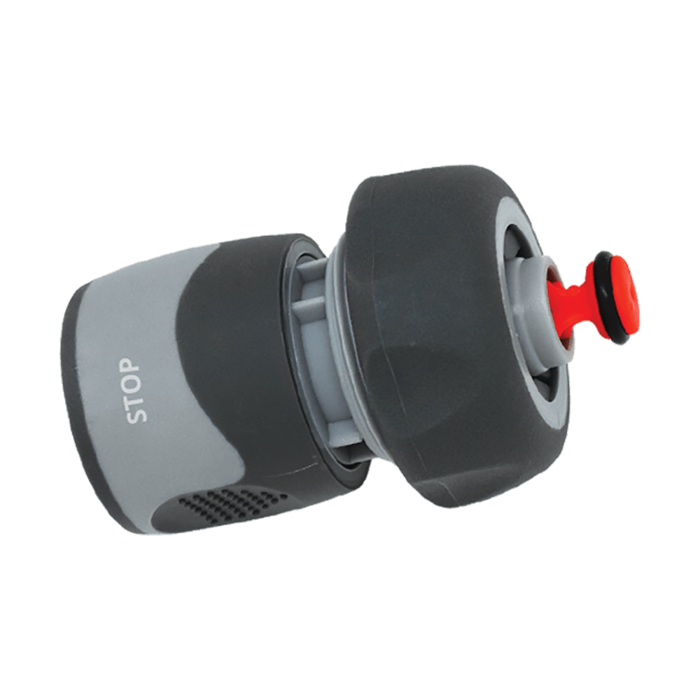 Conector de manguera Benman Aquastop de dos componentes - 1/2"-5/8"