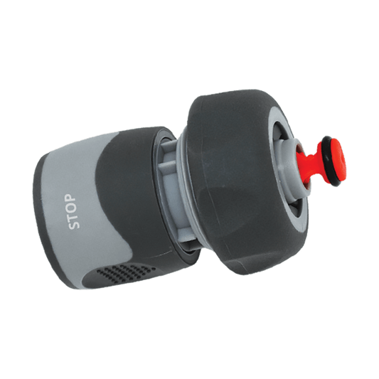 Conector de manguera Benman Aquastop de dos componentes - 1/2"-5/8"