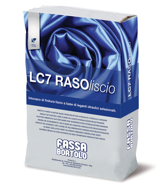 Intonaco di finitura liscio a base di leganti idraulici selezionati LC 7 RASO LISCIO kg 20