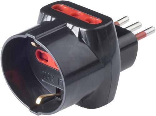 Enchufe Emilia Rosi SP10 A PR10/16A SCHUKO serie NE con adaptador