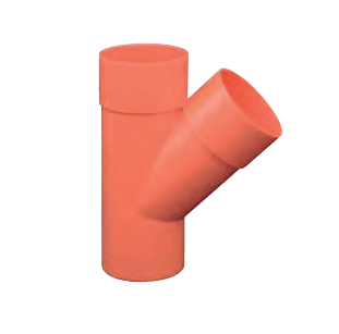 Conexión de derivación de 45° en PVC naranja