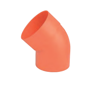 Codo curvo de PVC naranja - 45°, 200 mm
