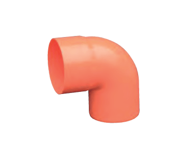 Codo curvo de PVC naranja - 87° 30', 100 mm