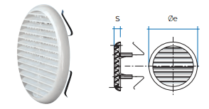 Griglia di ventilazione tonda bianca Ø155 TUR125B
