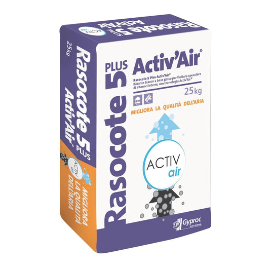 Gyproc Rasocote 5 Plus Activ'Air 25 kg de yeso premezclado para placas de yeso laminado