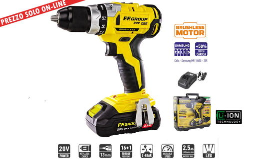 Set avvitatore a batteria CDD BL 20V PRO + batteria 4.0Ah – F.F. Group