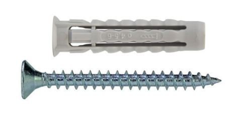 Tapón de nailon FXU con borde 6x30 + tornillo TPS Unifix de 4,5x40 mm 